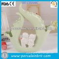 Light green and white lotus leaf ceramic aqua wedding decorations
